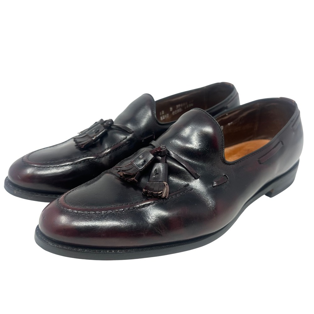 Allen Edmonds Grayson Burgundy Shell Cordovan Tassel Loafers Mens 12 D 8297
